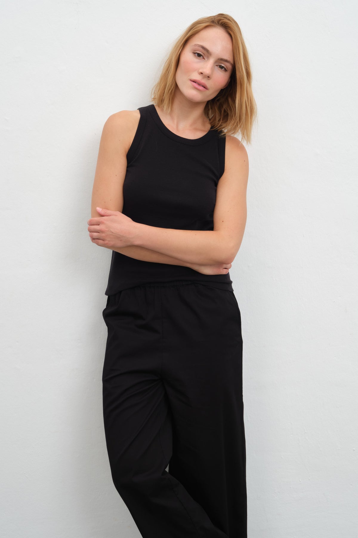 Tank Top in Micro-Ribbed Cotton