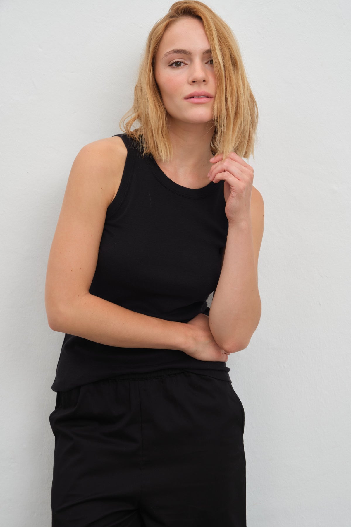 Tank Top in Micro-Ribbed Cotton