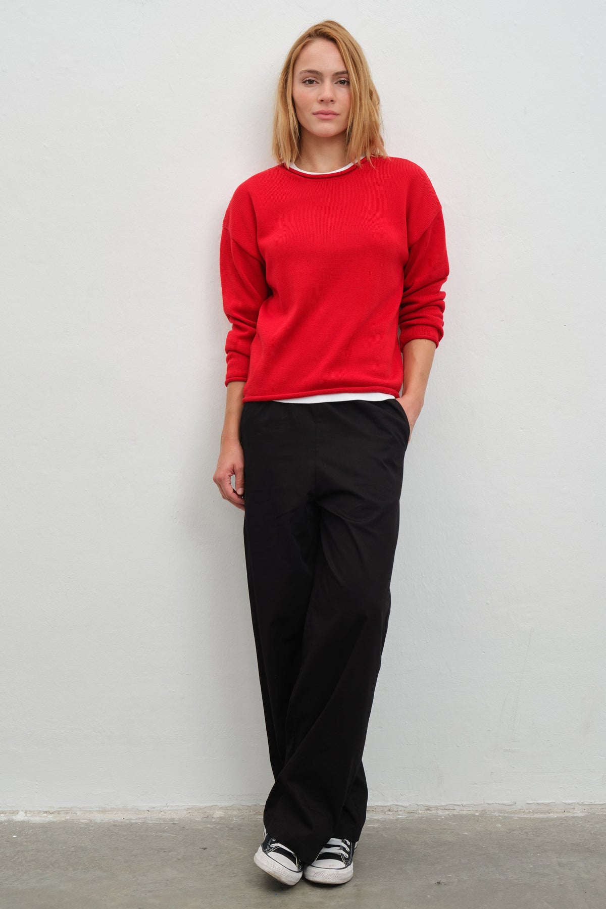 Pull-On Pants in Cotton Gabardine