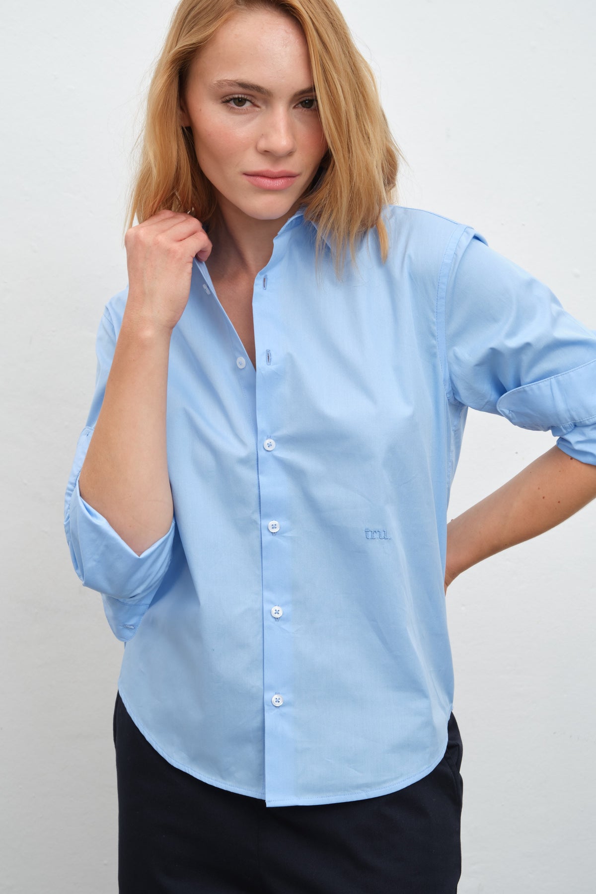 Button-Down Shirt in Cotton Poplin