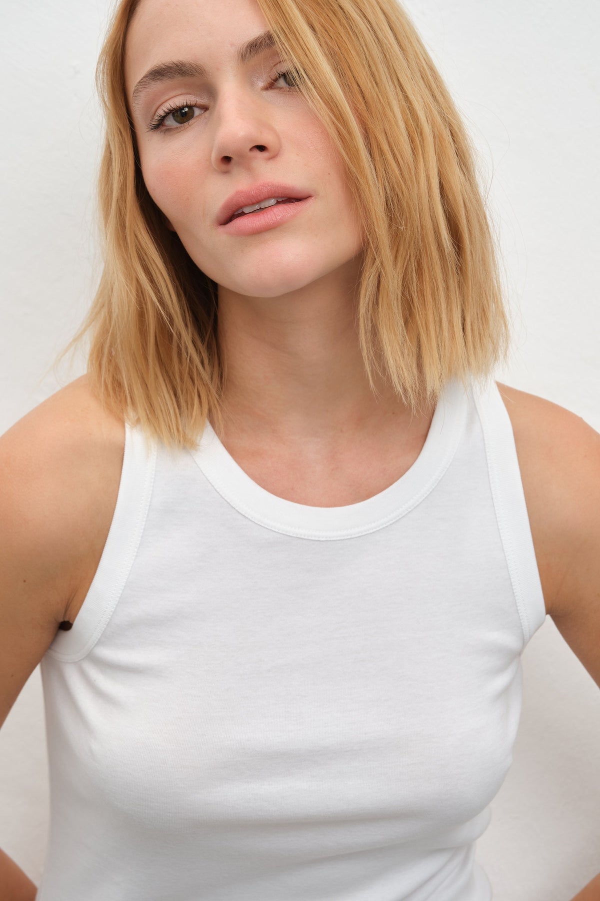 Tank Top in Micro-Ribbed Cotton