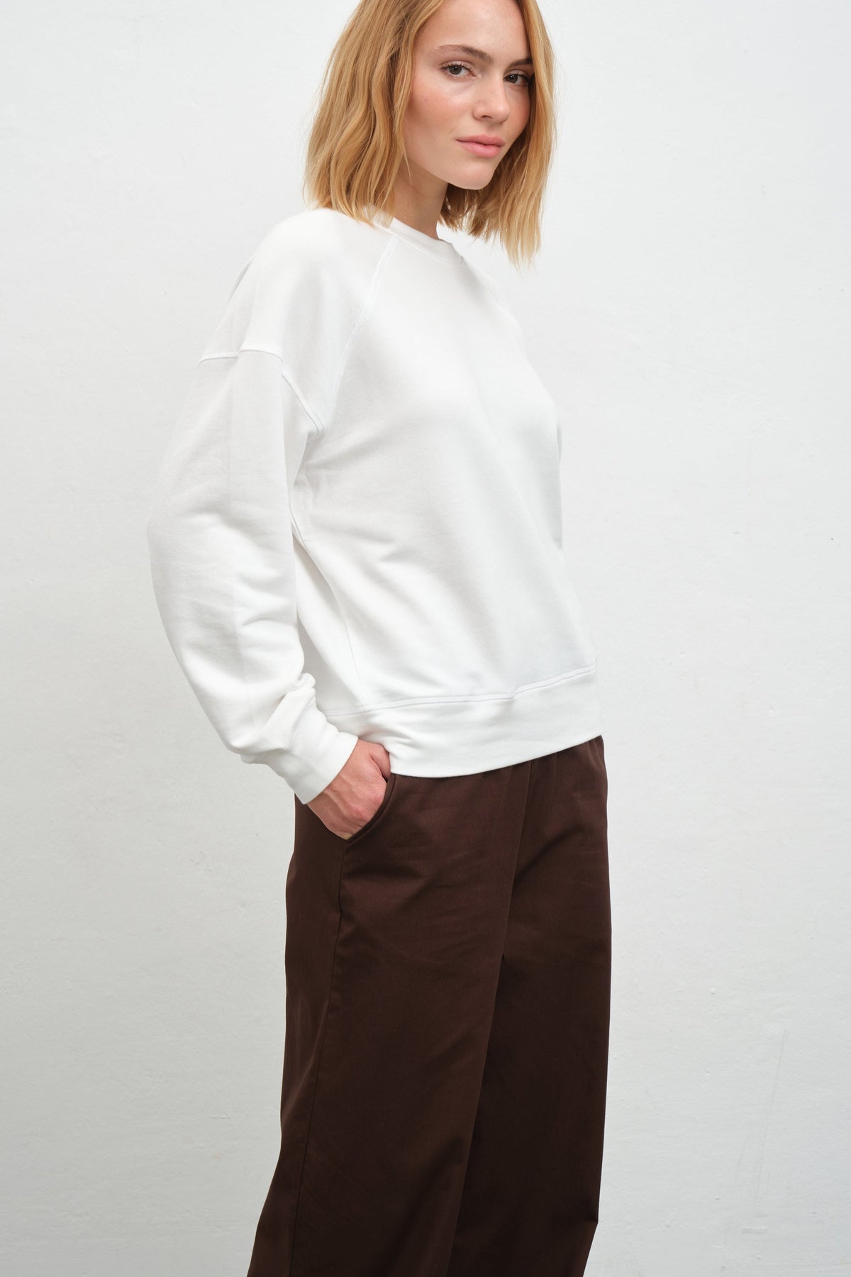 SuperSoft Raglan-Sleeve Oversized Sweatshirt in Modal Fleece