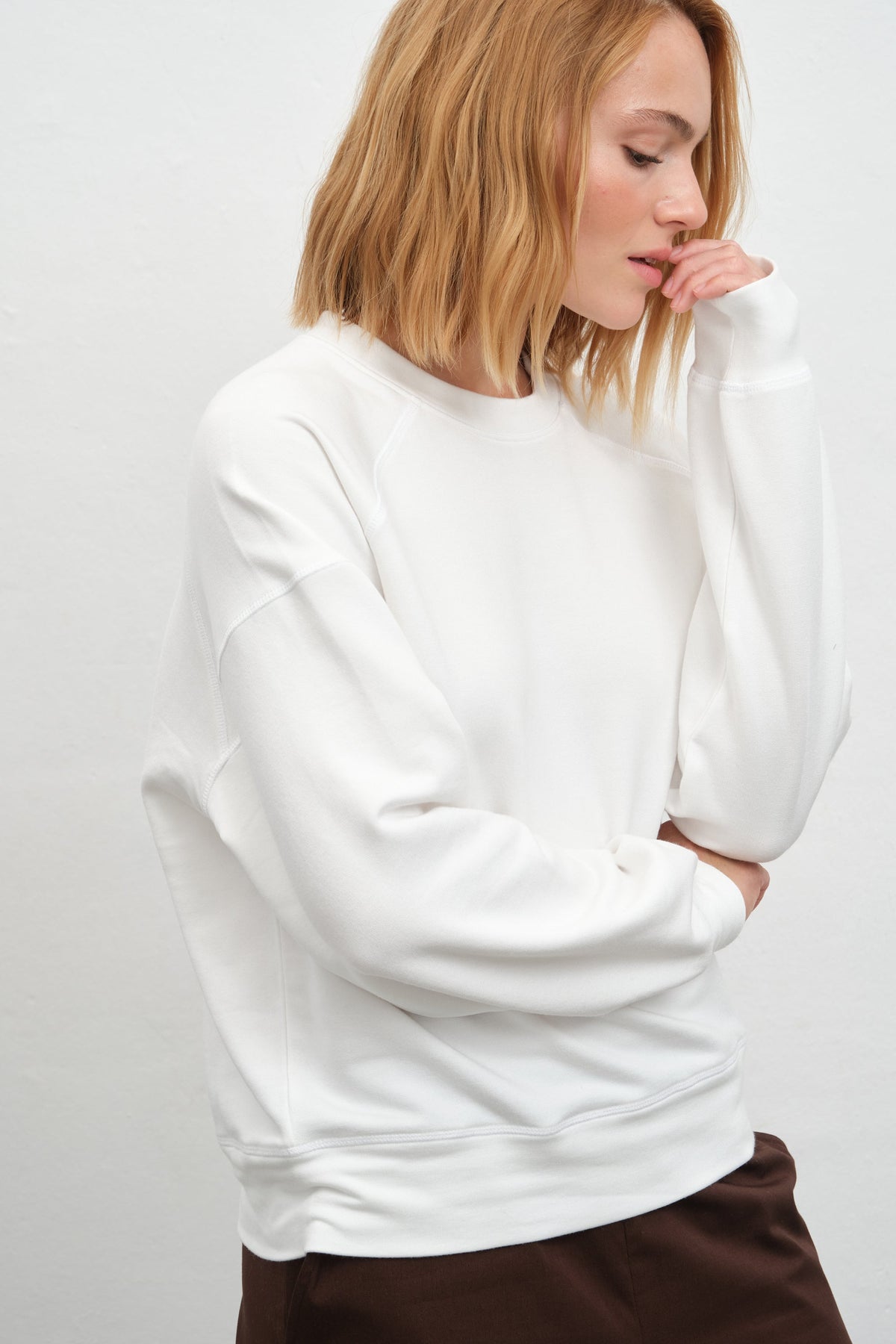 SuperSoft Raglan-Sleeve Oversized Sweatshirt in Modal Fleece