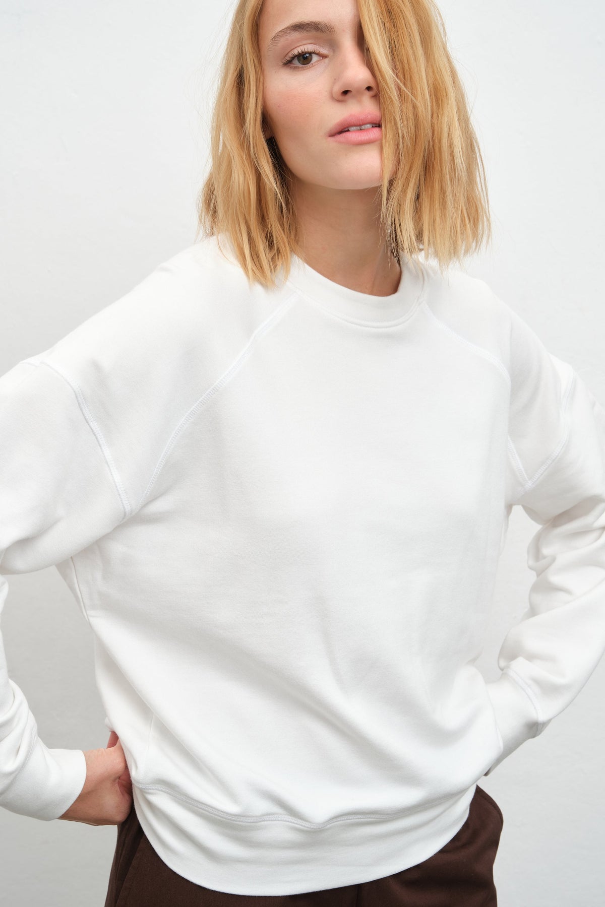 SuperSoft Raglan-Sleeve Oversized Sweatshirt in Modal Fleece