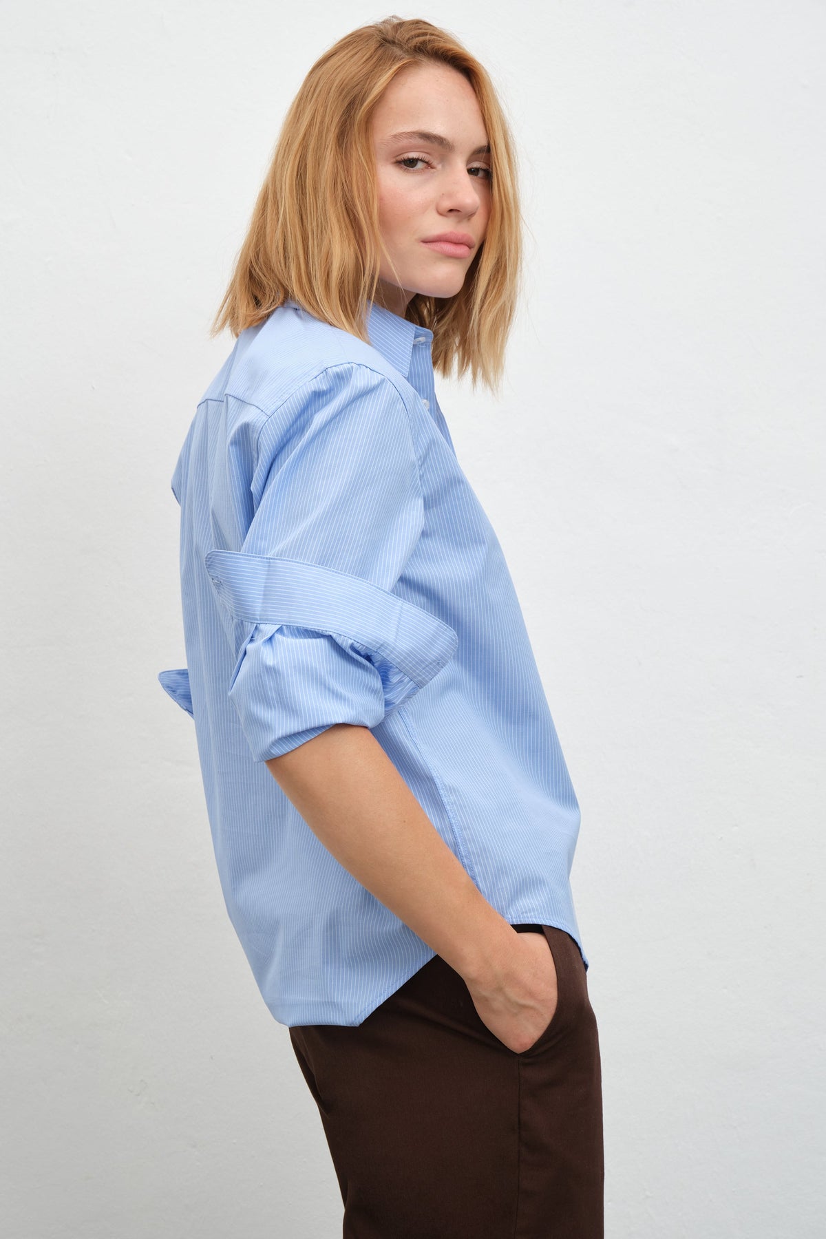 Button-Down Shirt in Cotton Poplin