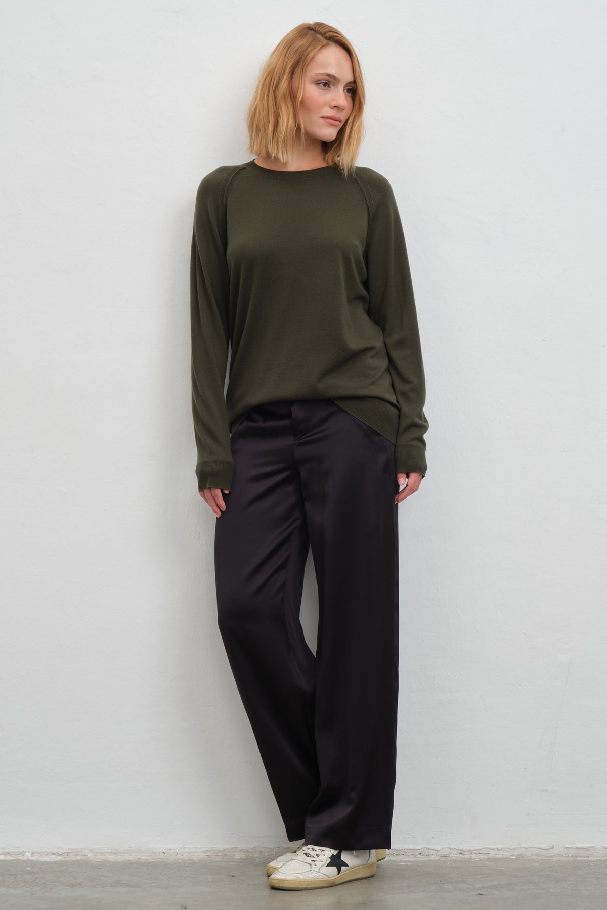Silk-Satin Wide-Leg Pants