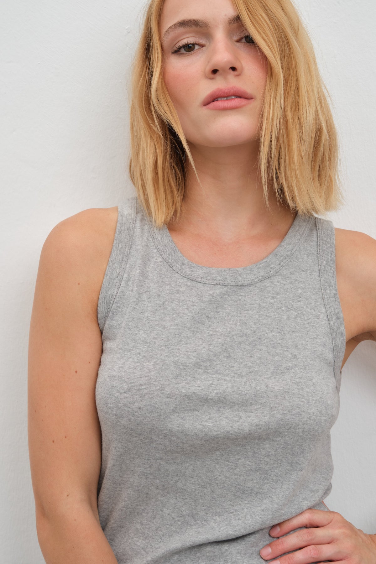 Tank Top in Micro-Ribbed Cotton