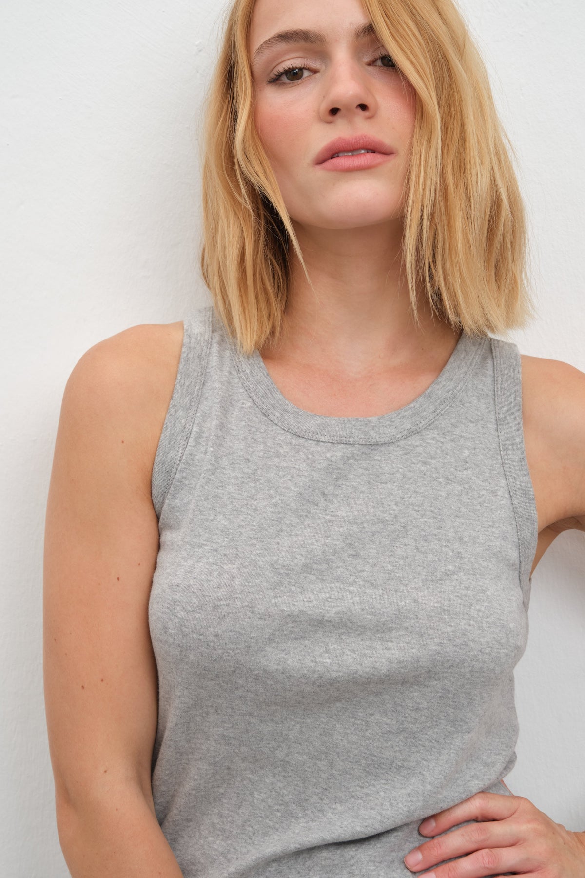 Tank Top in Micro-Ribbed Cotton