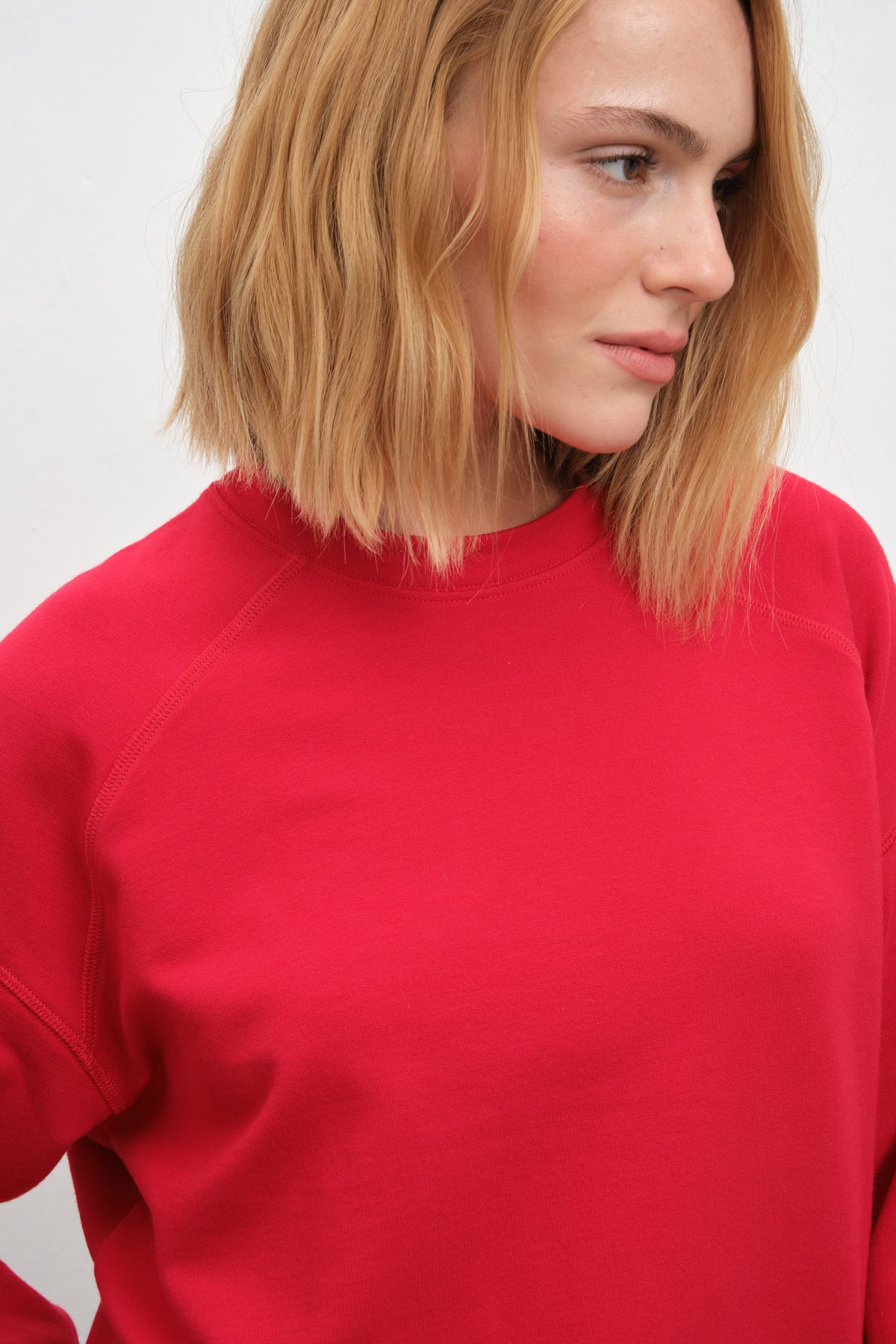 SuperSoft Raglan-Sleeve Oversized Sweatshirt in Modal Fleece