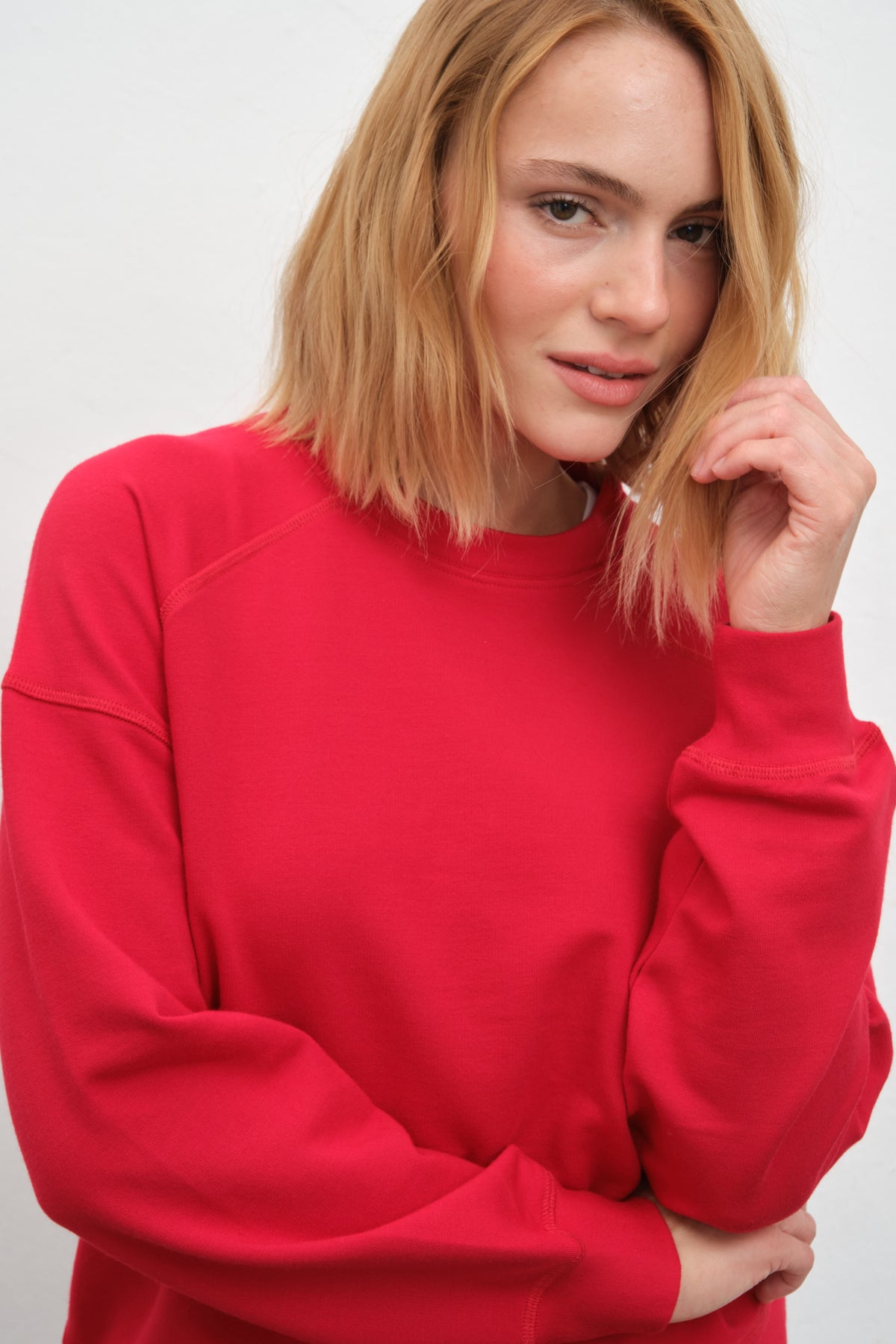 SuperSoft Raglan-Sleeve Oversized Sweatshirt in Modal Fleece