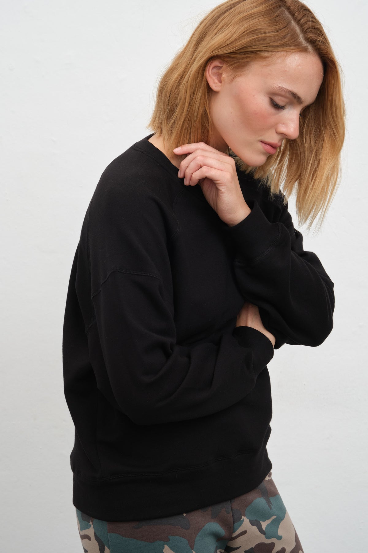 SuperSoft Raglan-Sleeve Oversized Sweatshirt in Modal Fleece