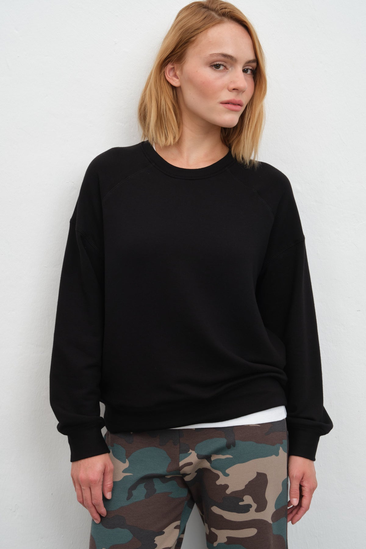 SuperSoft Raglan-Sleeve Oversized Sweatshirt in Modal Fleece