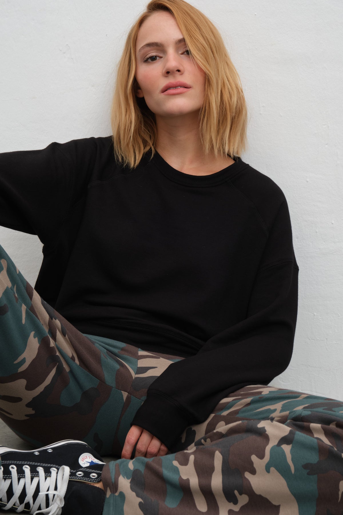 SuperSoft Raglan-Sleeve Oversized Sweatshirt in Modal Fleece