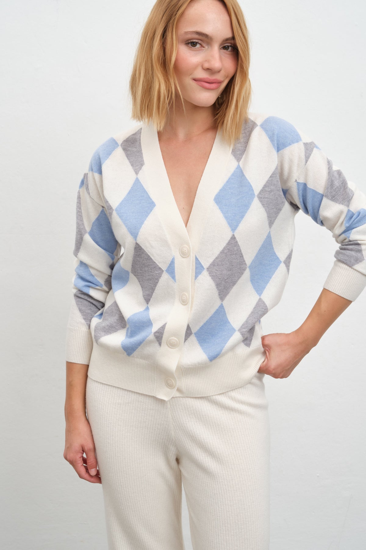 Merino Diamond Cardigan
