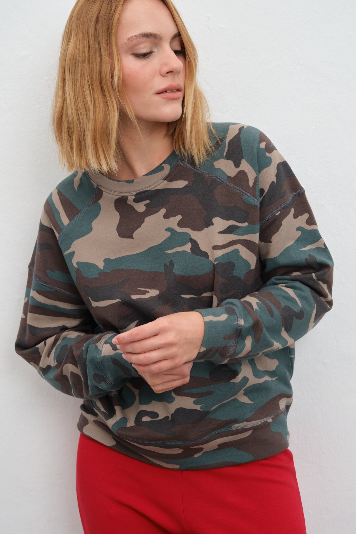 SuperSoft Raglan-Sleeve Oversized Sweatshirt in Modal Fleece