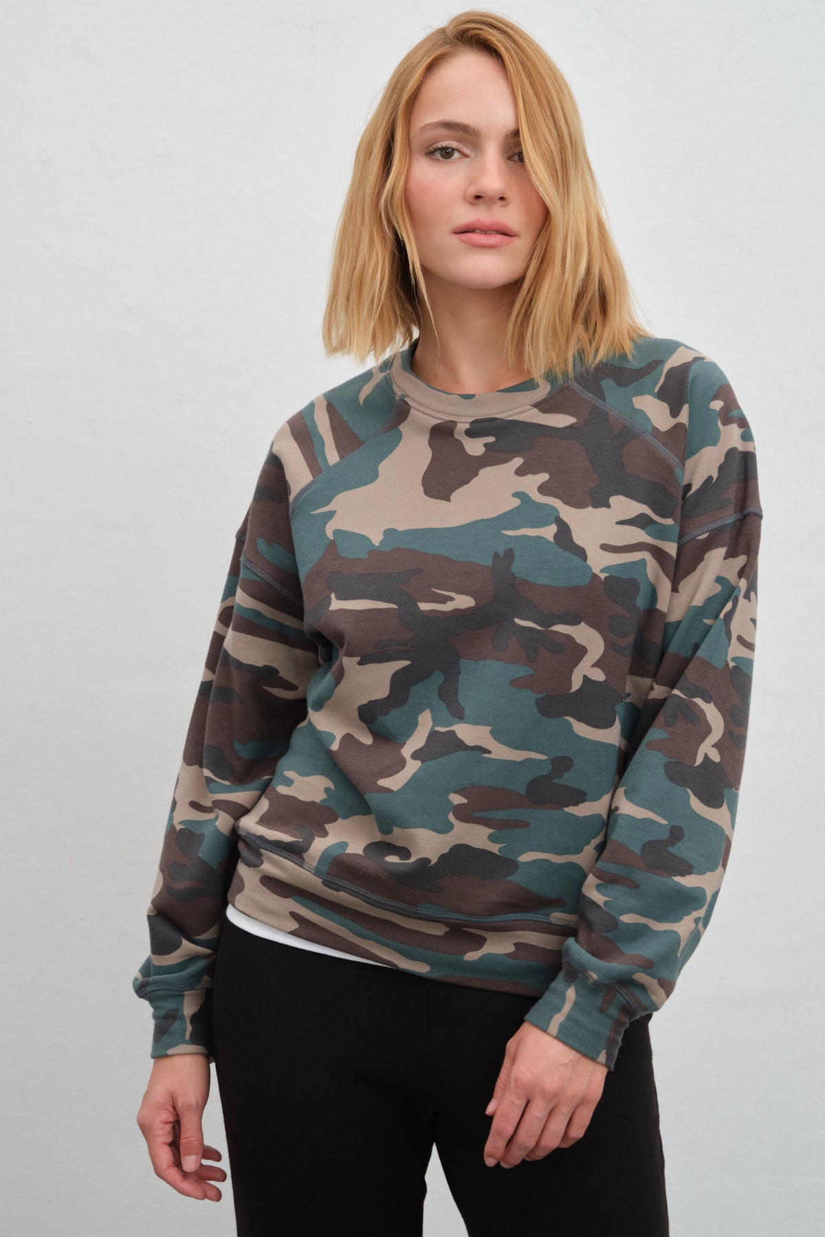 SuperSoft Raglan-Sleeve Oversized Sweatshirt in Modal Fleece
