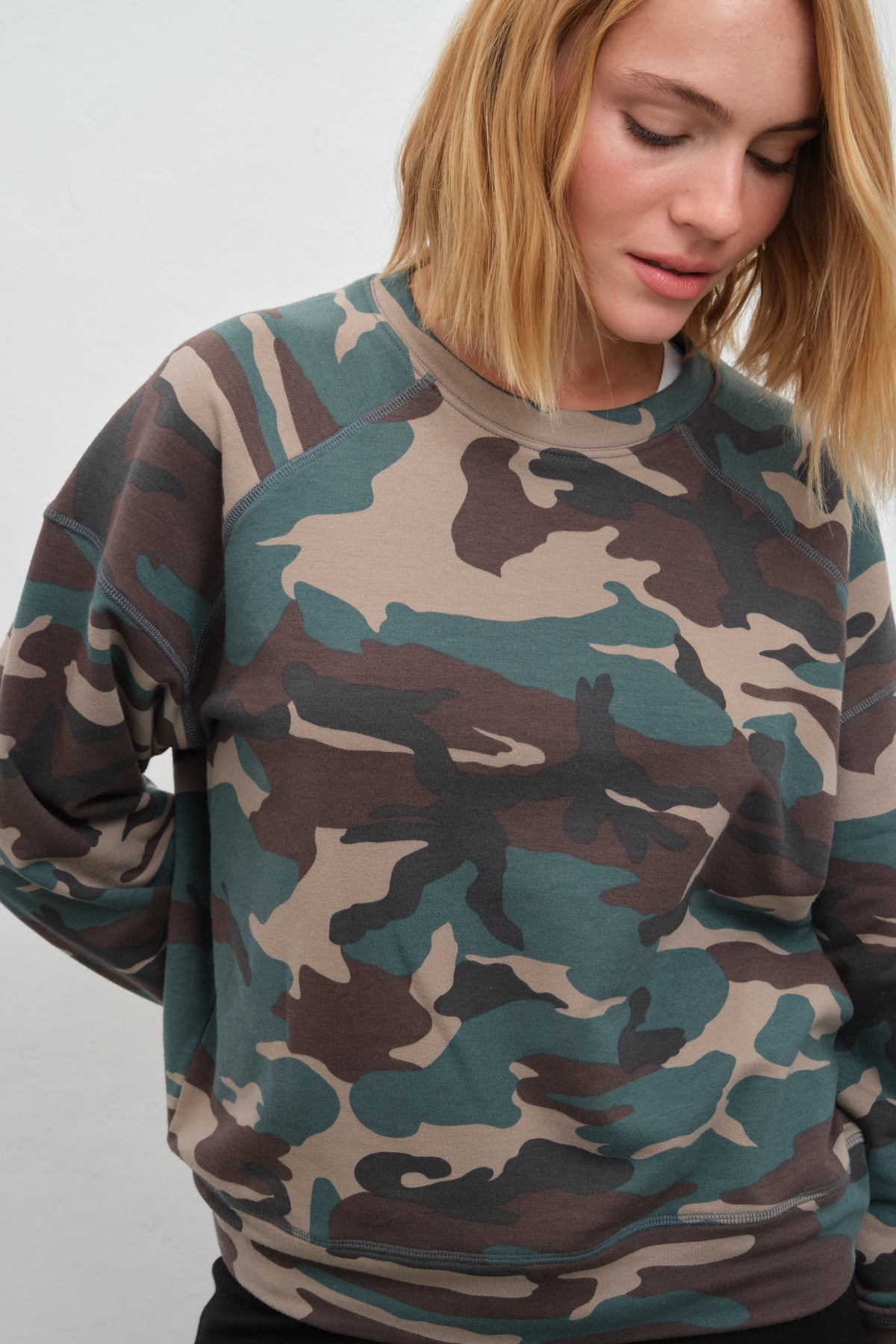 SuperSoft Raglan-Sleeve Oversized Sweatshirt in Modal Fleece