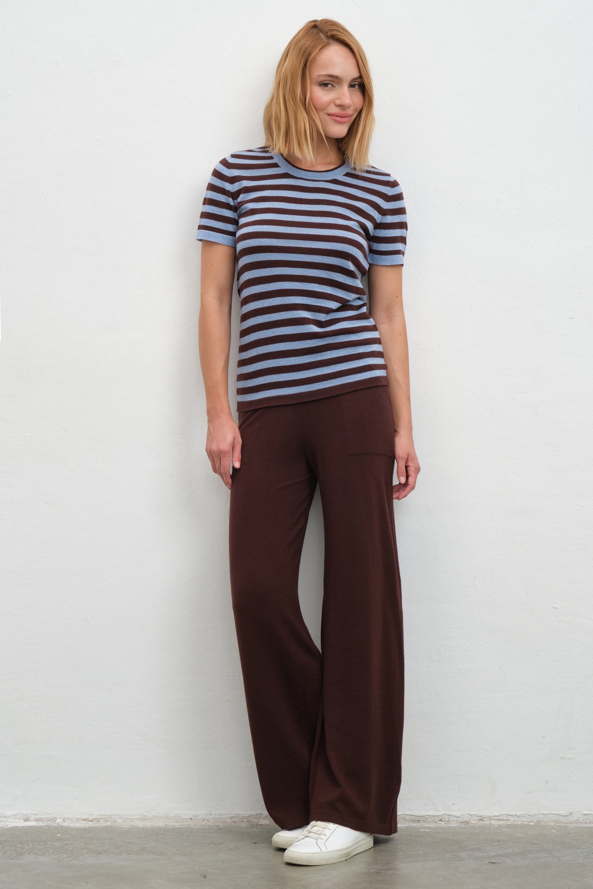 Lightweight Merino-Wool Wide-Leg Pants