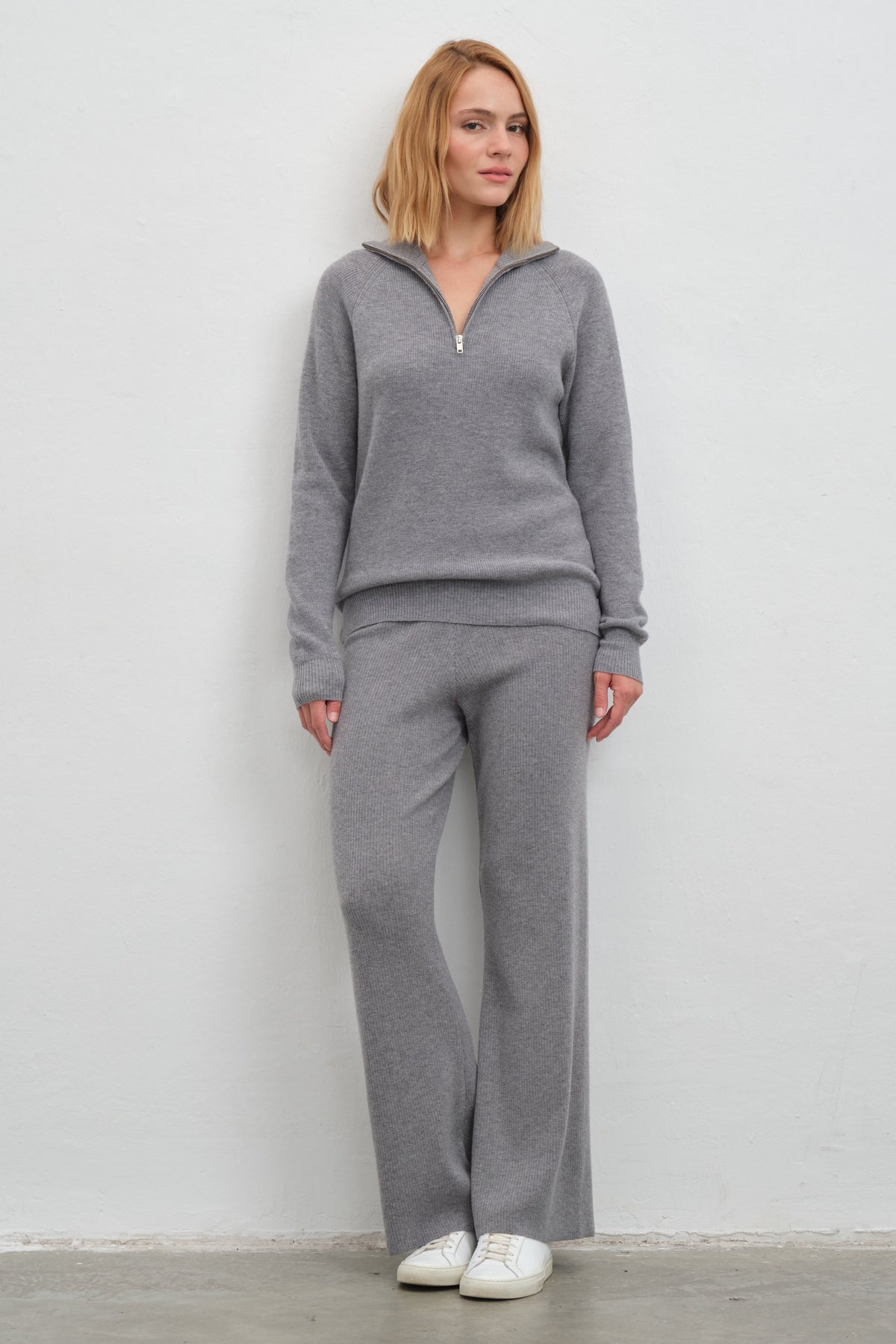 Merino Ribbed Wide-Leg Pants