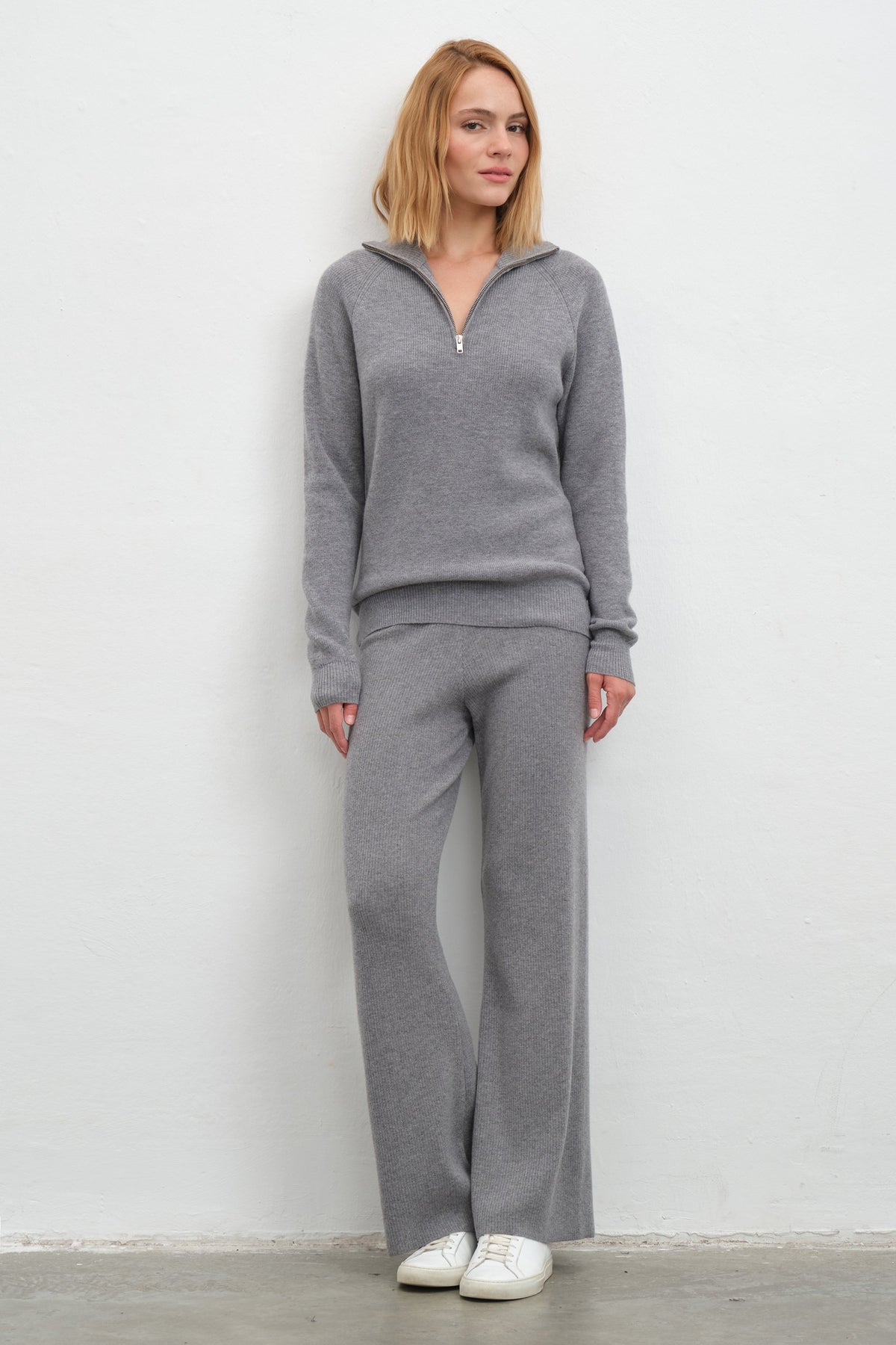 Merino Ribbed Wide-Leg Pants