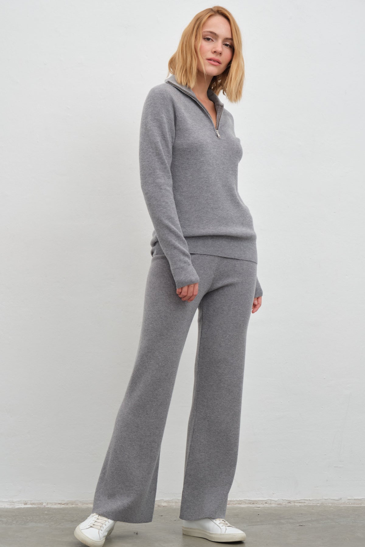Merino Ribbed Wide-Leg Pants