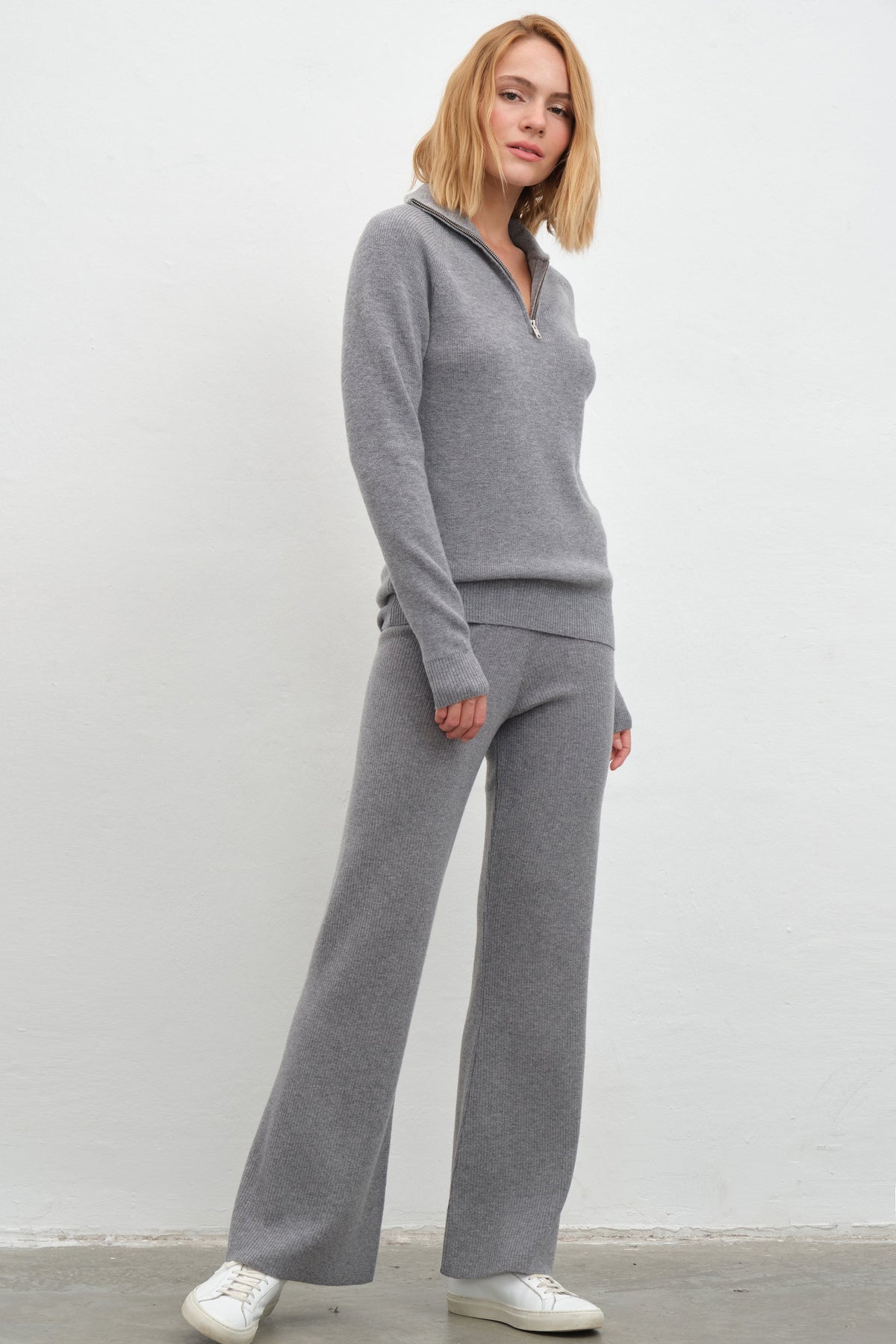 Merino Ribbed Wide-Leg Pants