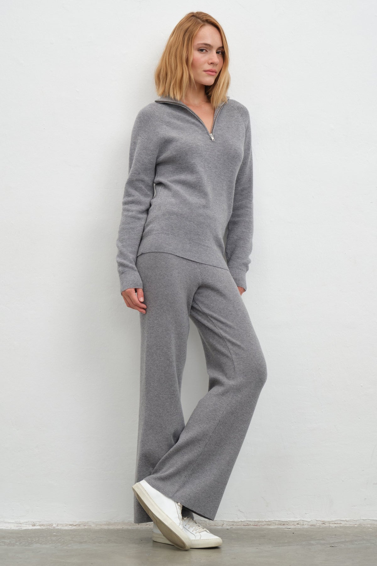 Merino Ribbed Wide-Leg Pants