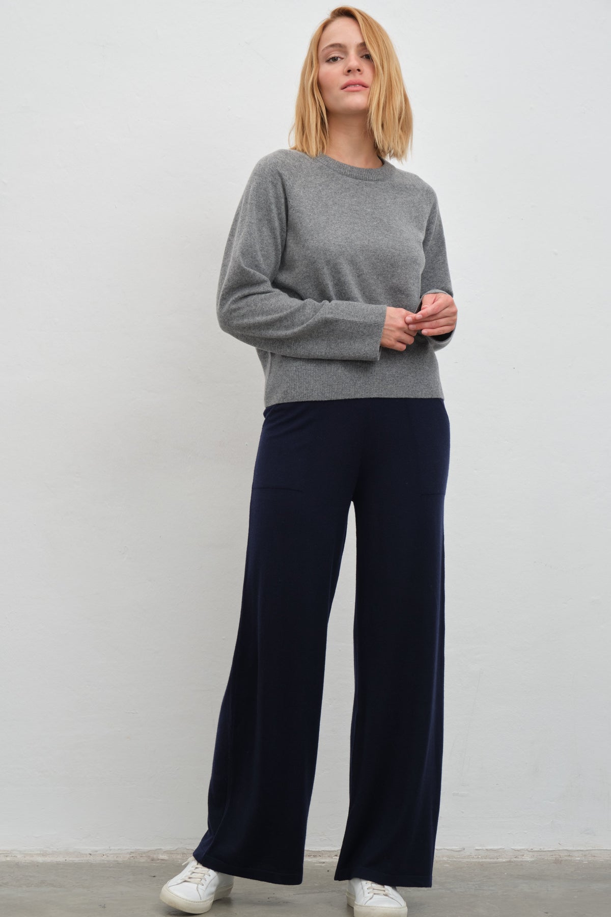Lightweight Merino-Wool Wide-Leg Pants