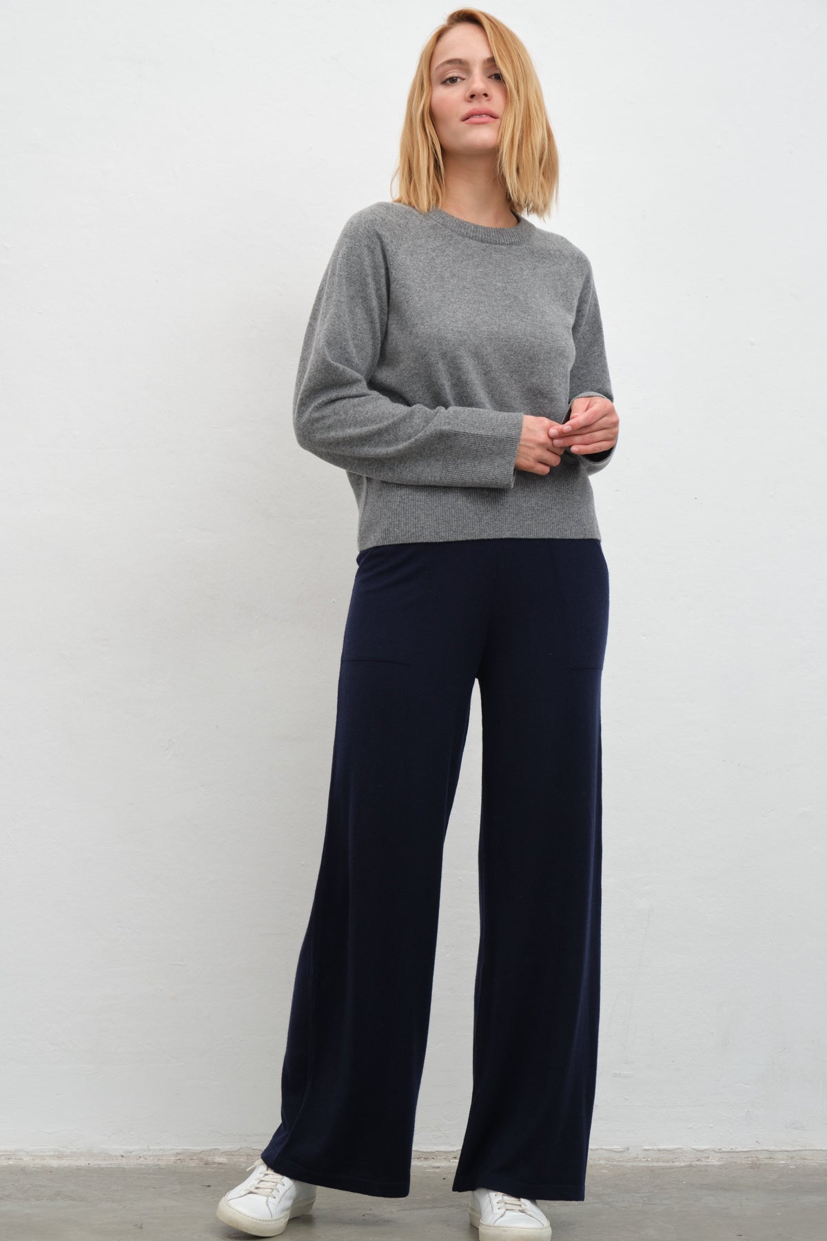 Lightweight Merino-Wool Wide-Leg Pants