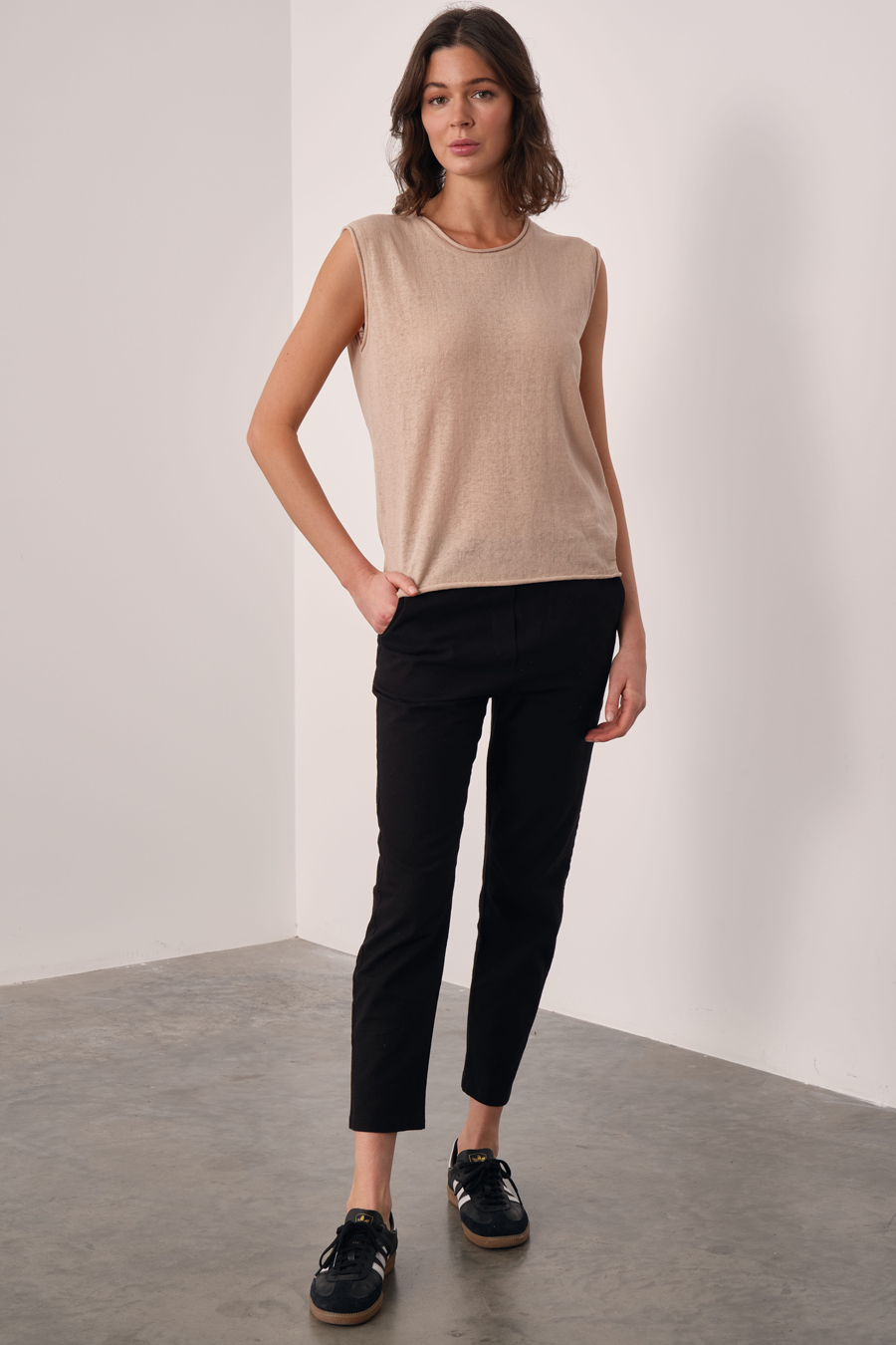 Pull-on Pants in Cotton/Linen Blend