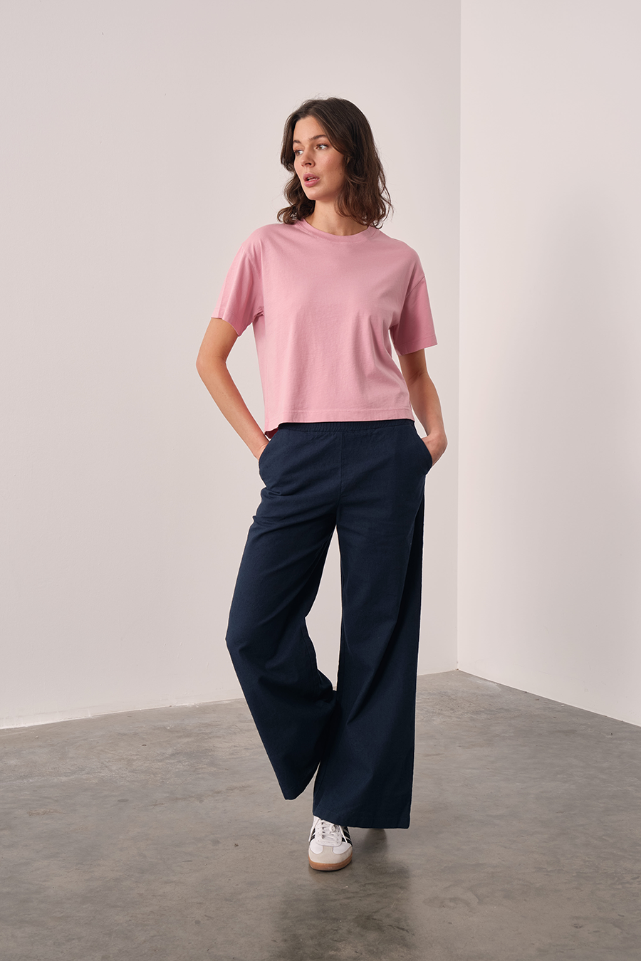 Garment-Dyed Cotton Crop T-shirt