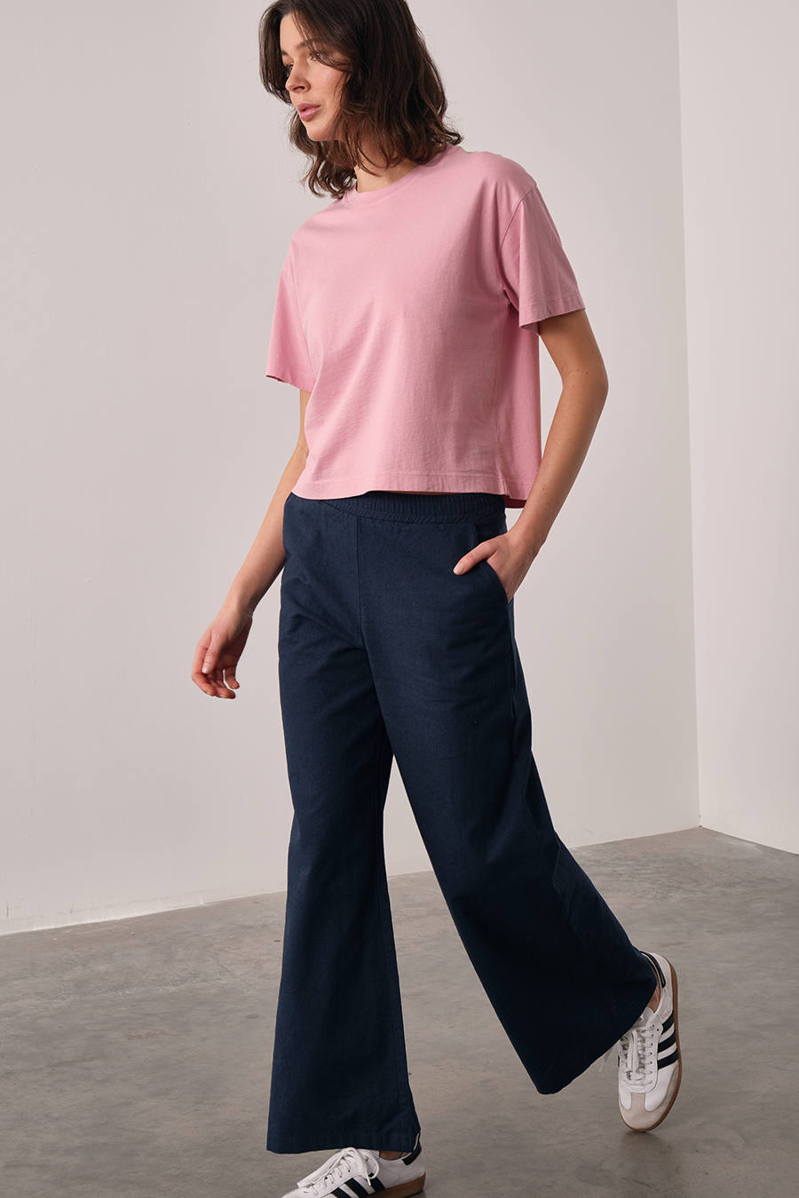 Garment-Dyed Cotton Crop T-shirt