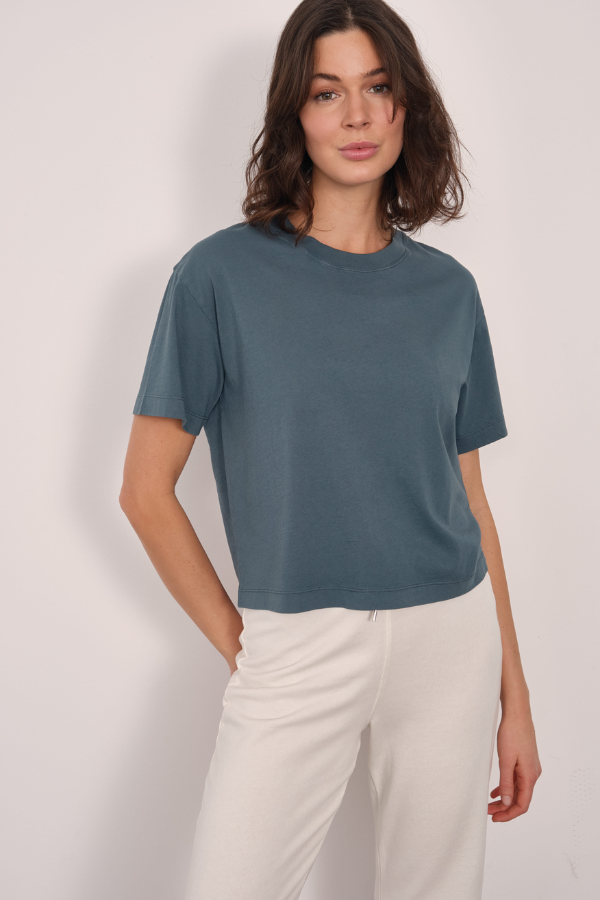 Garment-Dyed Cotton Crop T-shirt