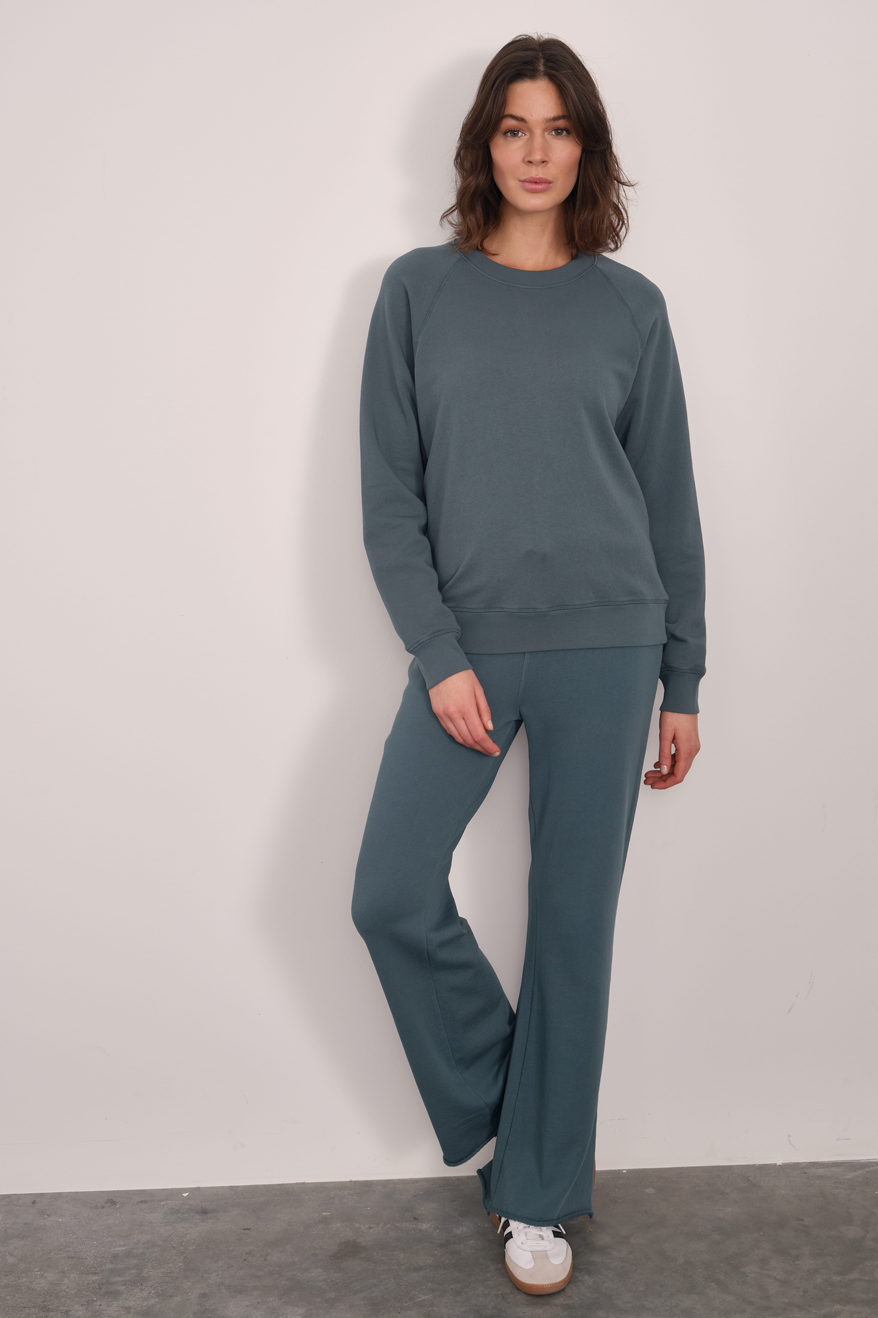 Garment-Dyed Lightweight Cotton Flare Sweatpants