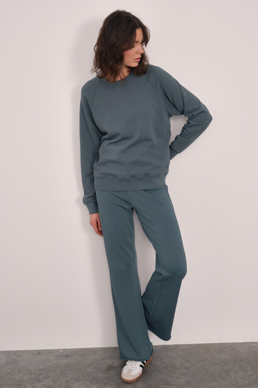 Garment-Dyed Lightweight Cotton Flare Sweatpants