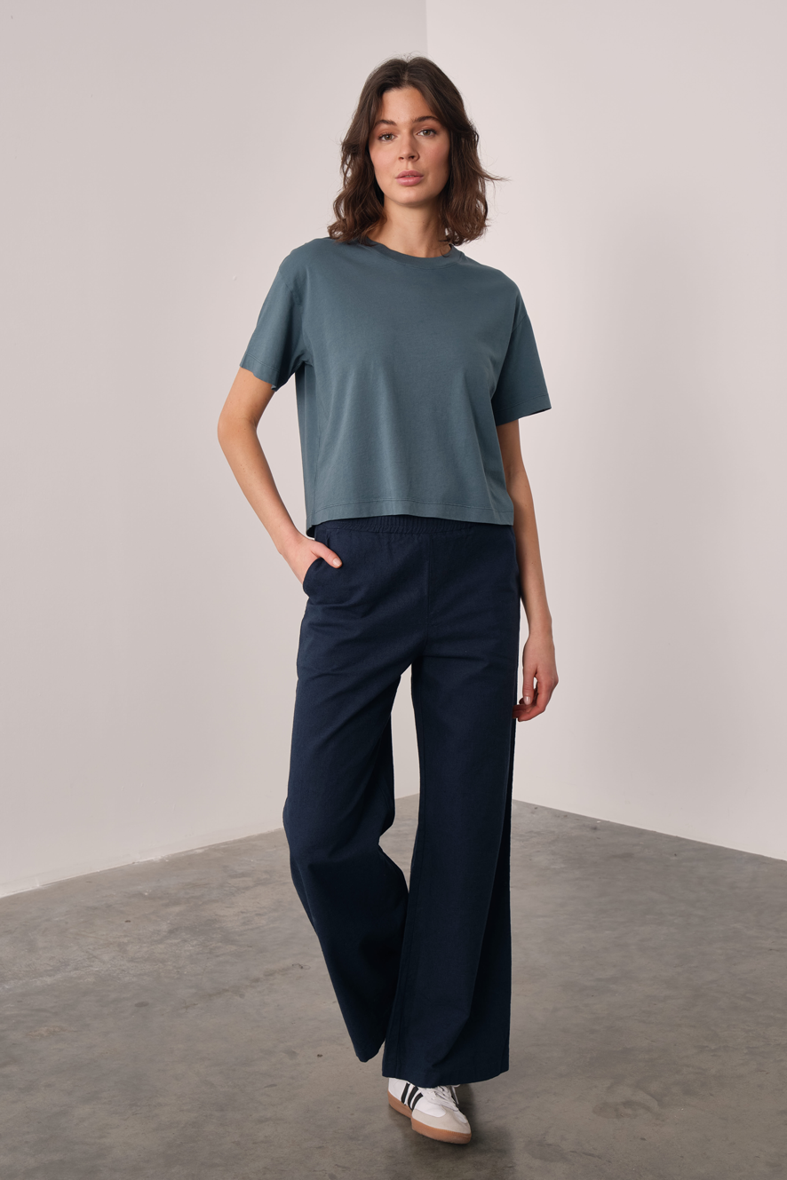 Garment-Dyed Cotton Crop T-shirt