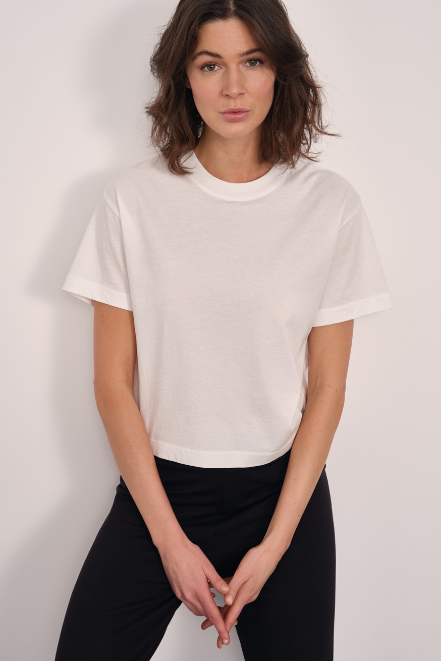 Garment-Dyed Cotton Crop T-shirt