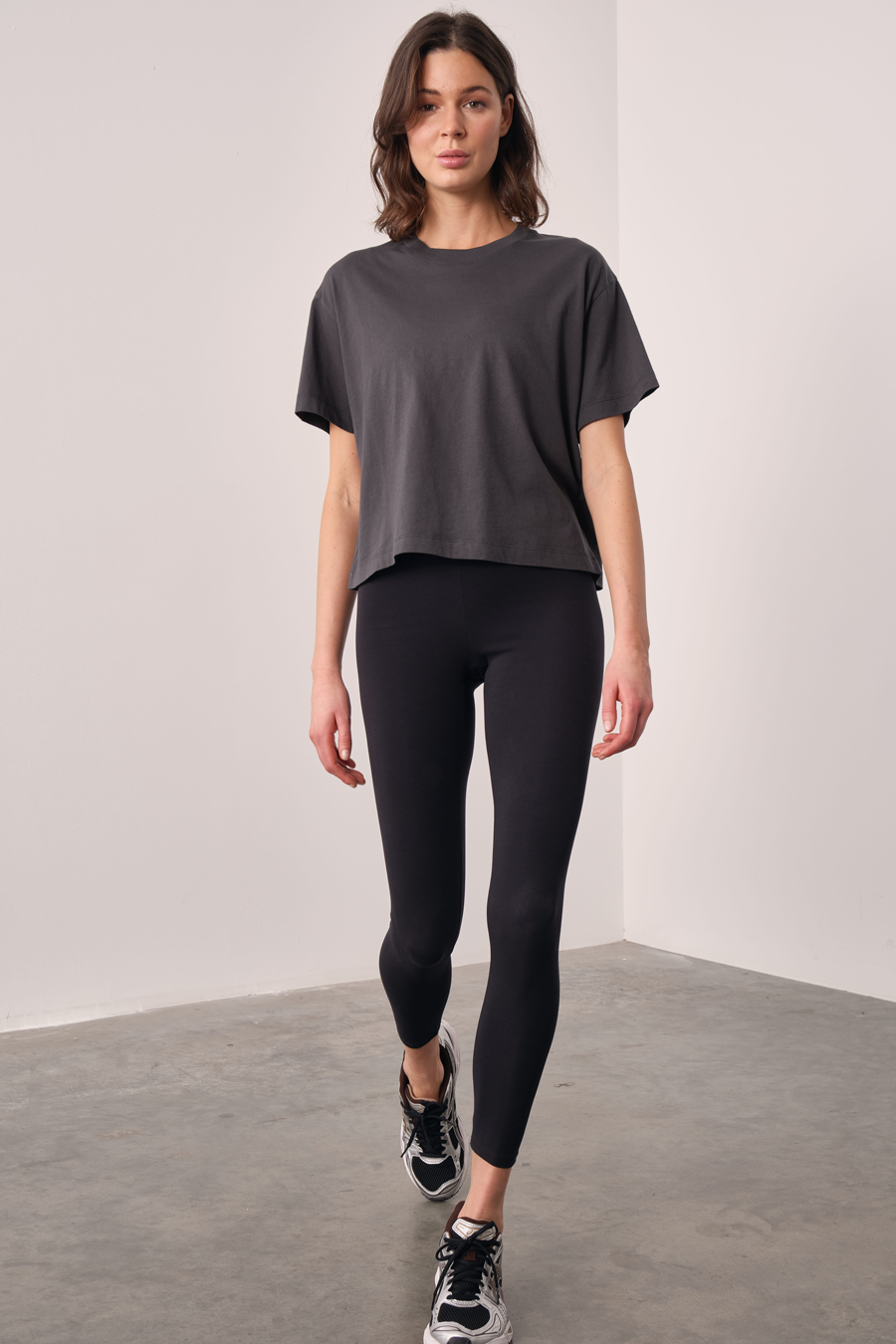 Garment-Dyed Cotton Crop T-shirt