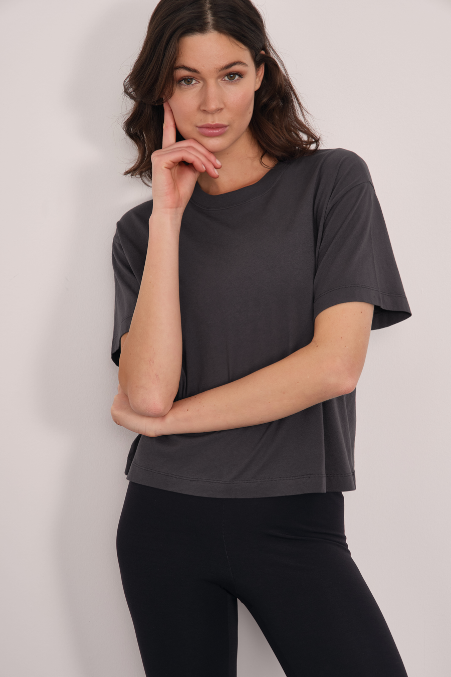 Garment-Dyed Cotton Crop T-shirt