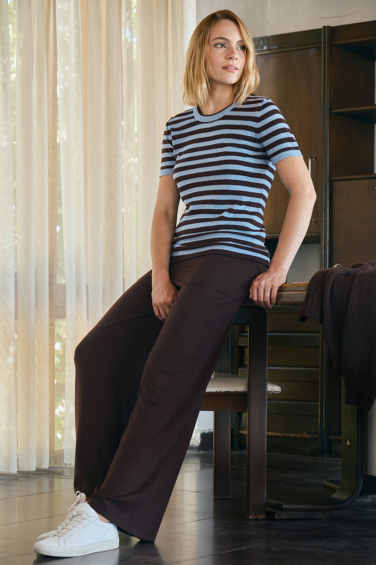 Lightweight Merino-Wool Wide-Leg Pants
