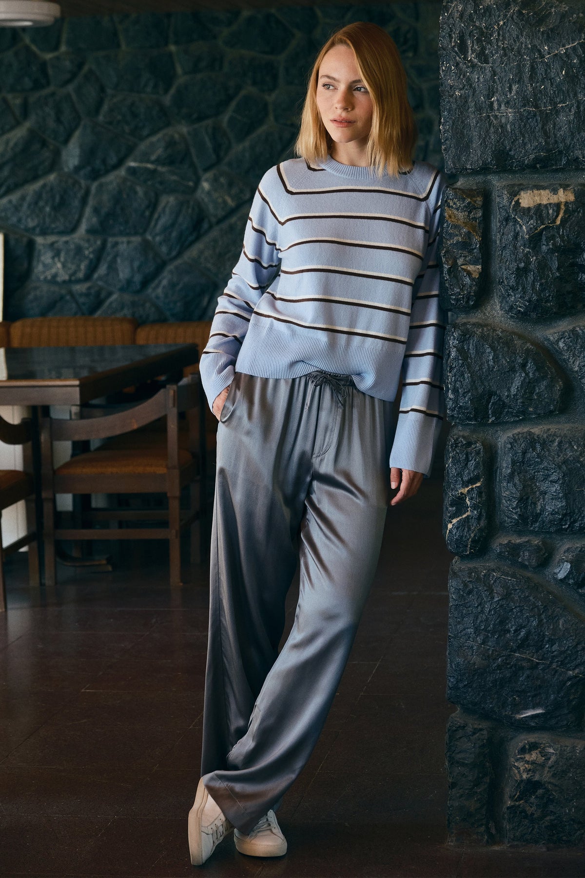 Silk-Satin Wide-Leg Pants