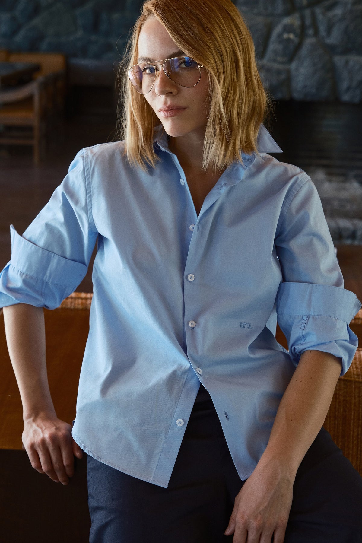 Button-Down Shirt in Cotton Poplin