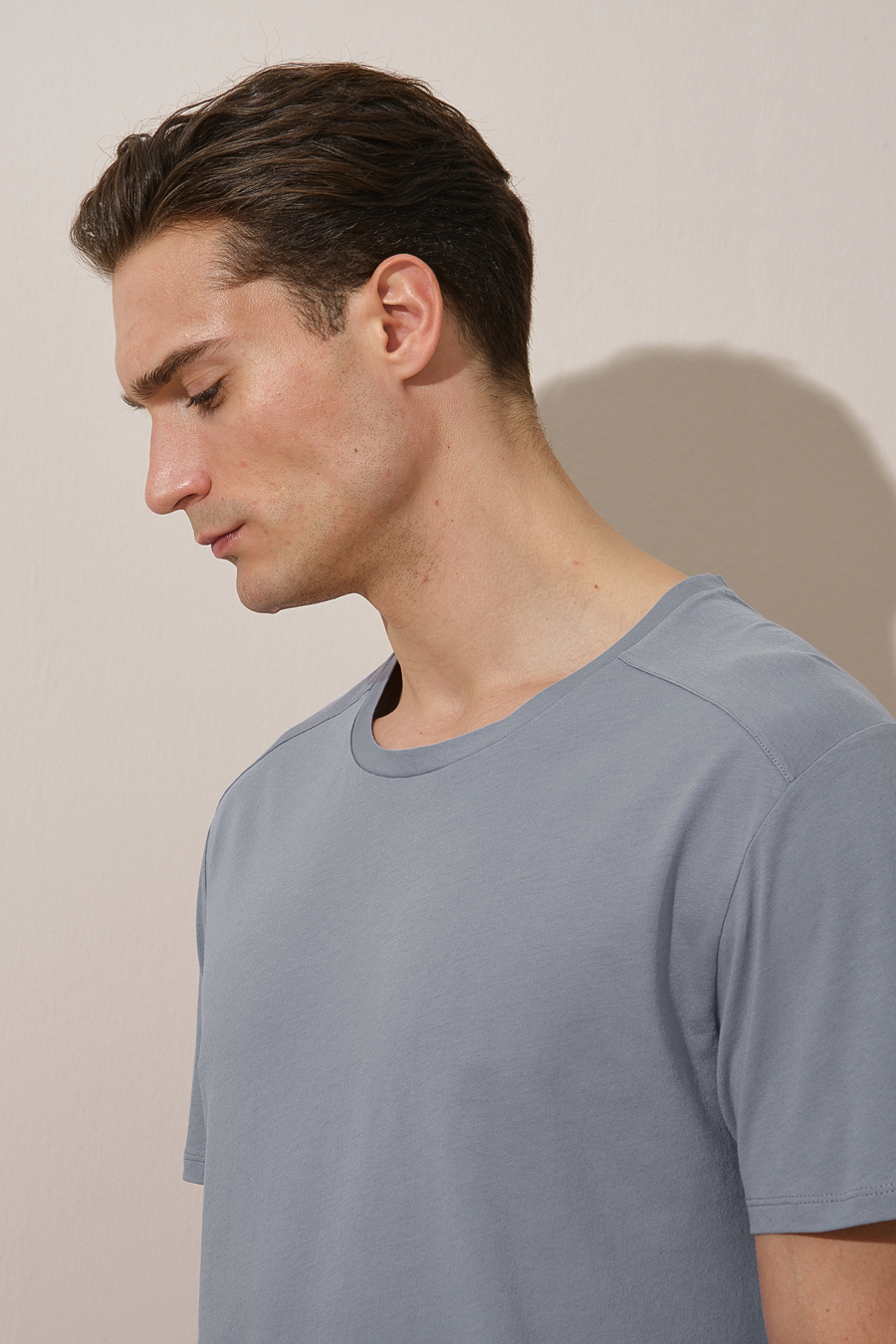 Shoulder and Back Stitched T-shirt in Lightweight Cotton/Modal Blend