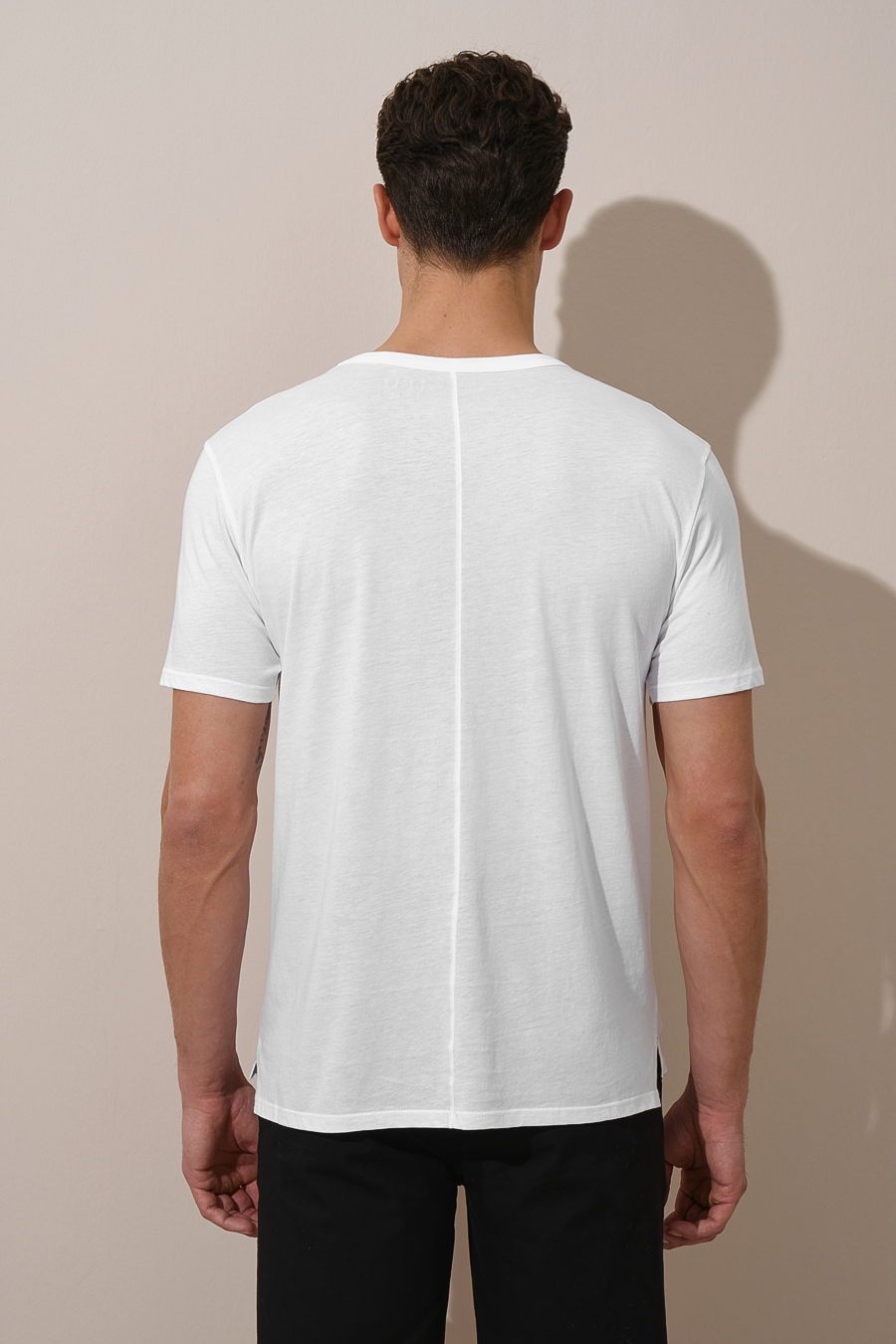 Crew Neck T-shirt in Lightweight Cotton/Modal Blend