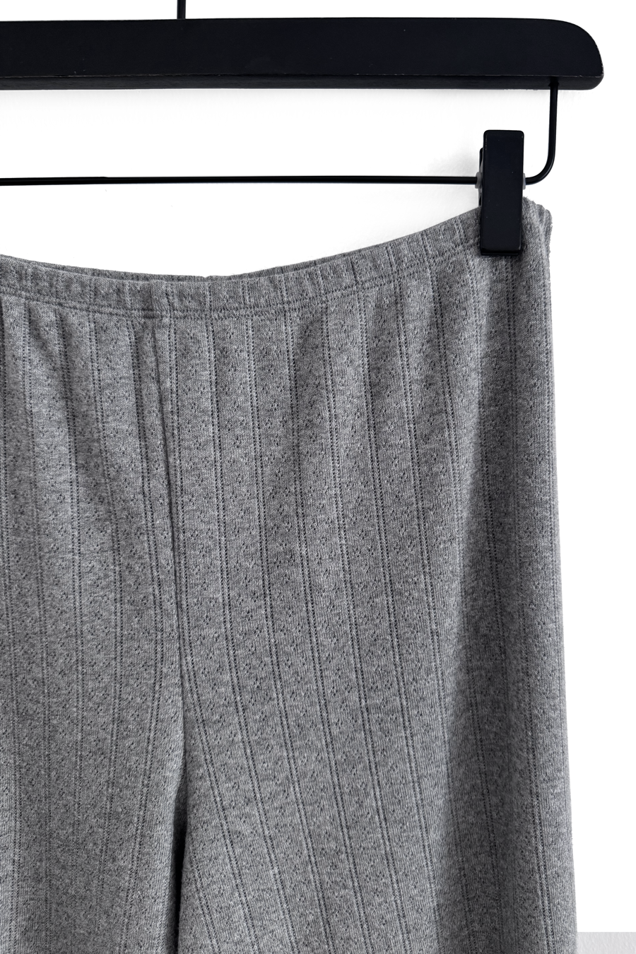 Pointelle Cotton Crop Flare Pants