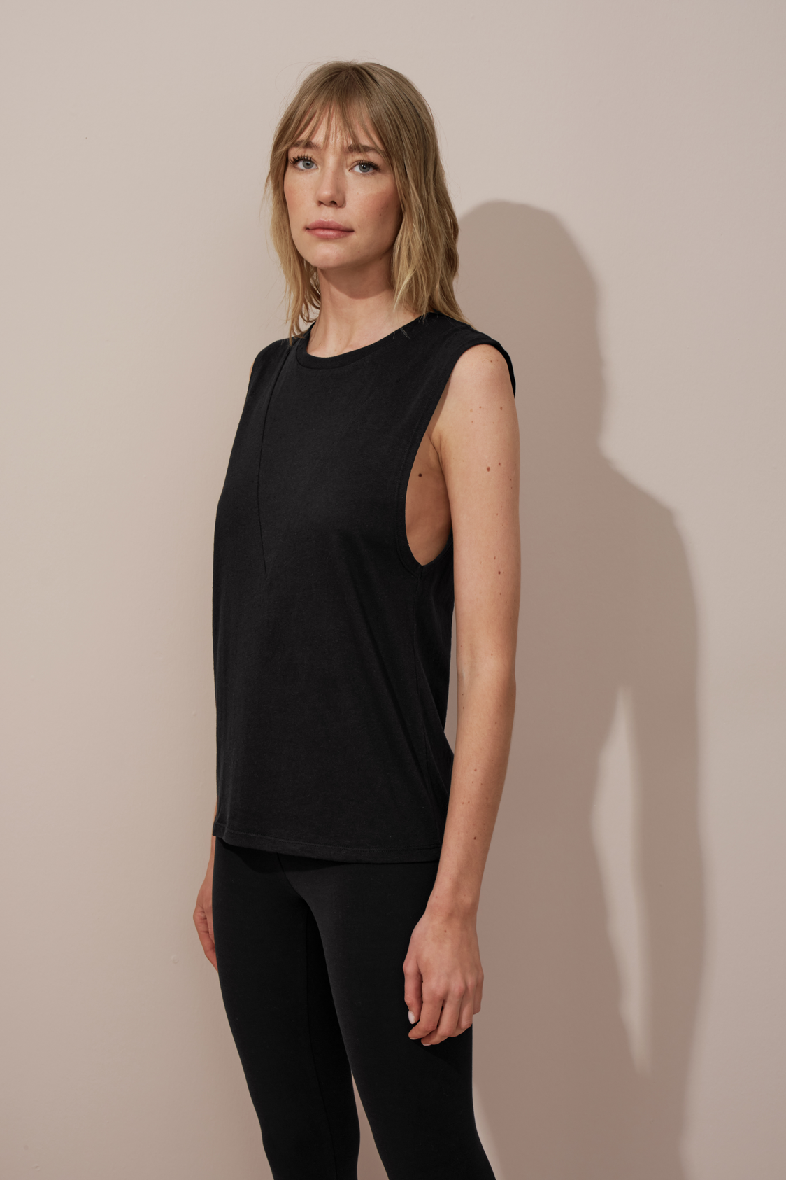 Deep Armed Muscle Tee in Neppy Cotton