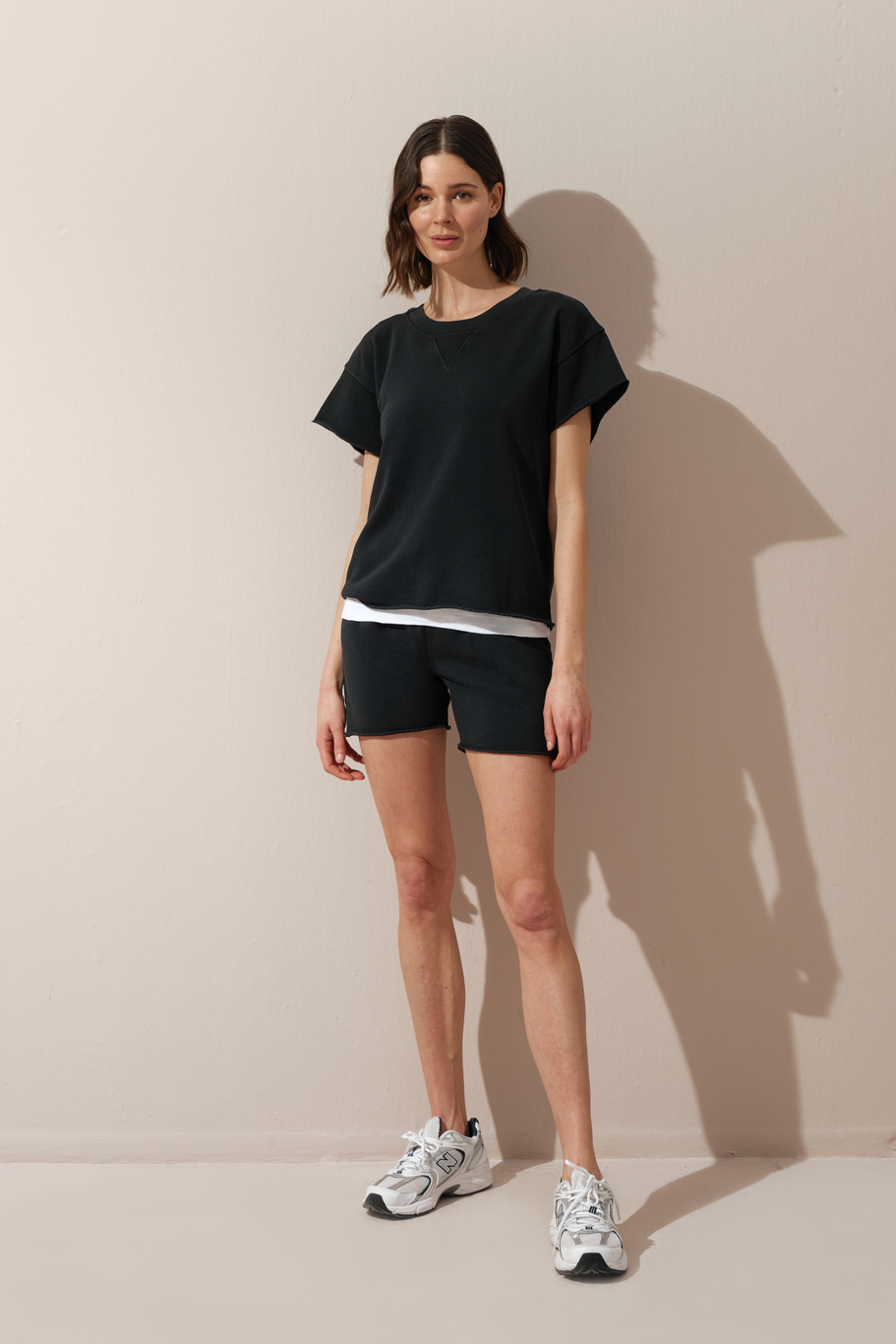 Garment-Dyed Sweat-Shorts