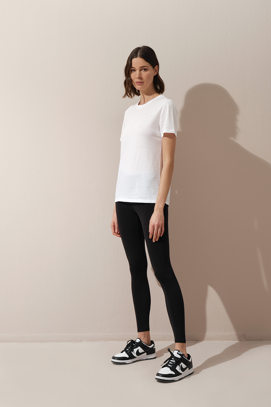 Form-Fitting Leggings in Brushed Cotton
