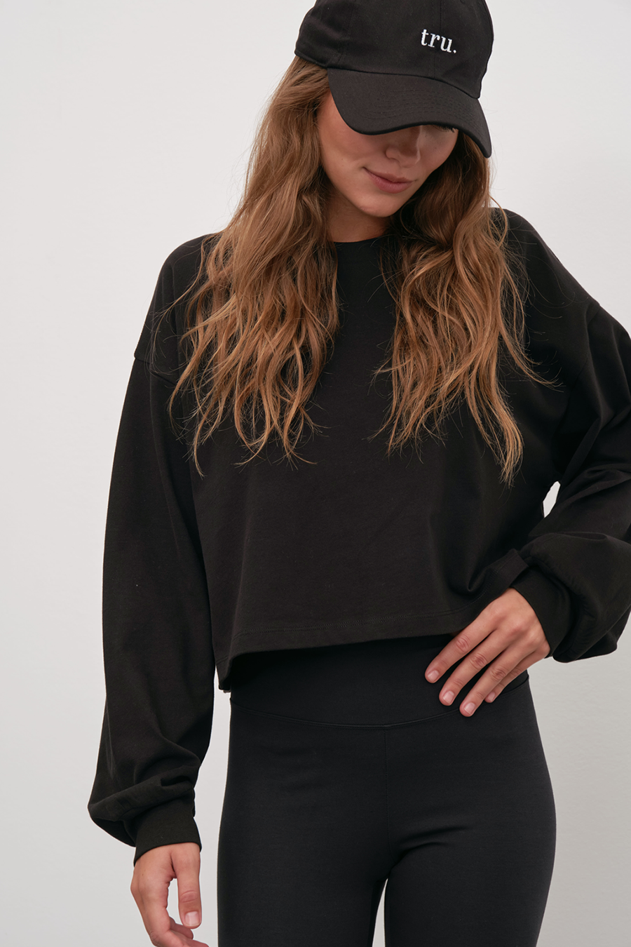 Midweight Brushed Cotton Cropped Oversize T-shirt