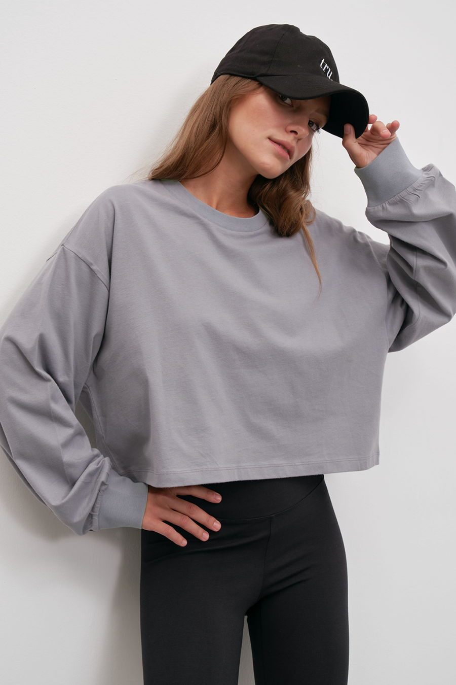 Midweight Brushed Cotton Cropped Oversize T-shirt